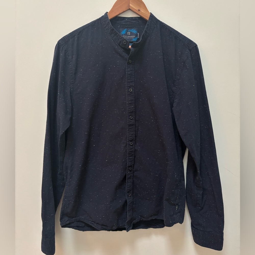 Men's Navy Button-Up Shirt